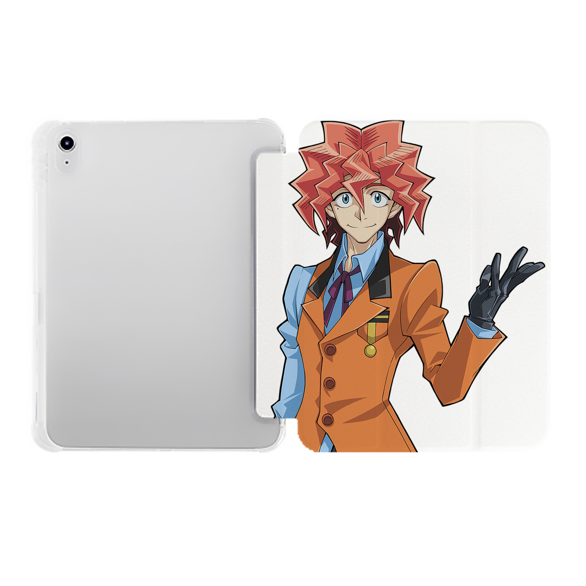 （画像用） 遊☆戯☆王 Yu-Gi-Oh! IPad ケース ペン収納付き 三つ折りスタンド PUレザー×シリコン 対応機種9.5/10.5/10.9インチ